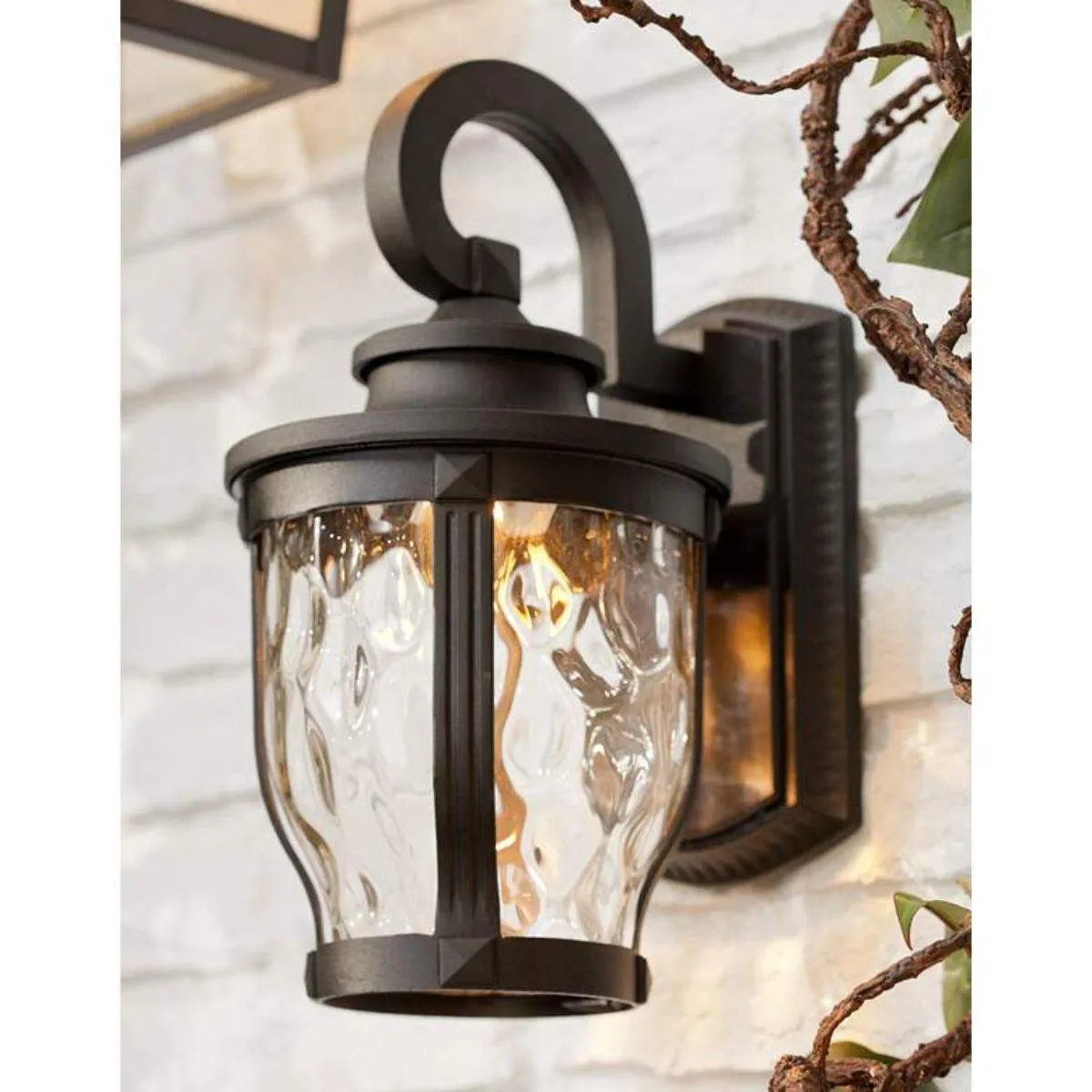 Merrimack 12 in. LED Outdoor Wall Lantern Black Finish