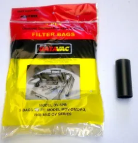 Metrovac DISPOSABLE BAGS WITH ADAPTOR TUBE - DV-5PBA