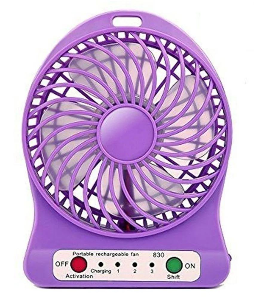 Mini Fan Portable 3 Gear Speed Cooling Fan Mini USB LED Fan Li-ion Rechargeable Multi functional Fan