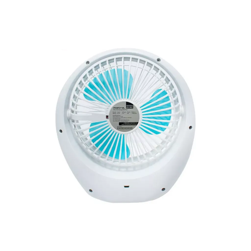 Mistral MRF65 (Random Colours) 3 Wind Speed Mini Rechargeable Fan