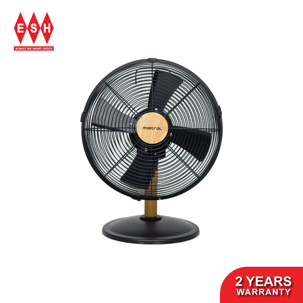 Mistral MTF1215M 12 Inch 3 Speed Rotary Switch Wooden Table Fan