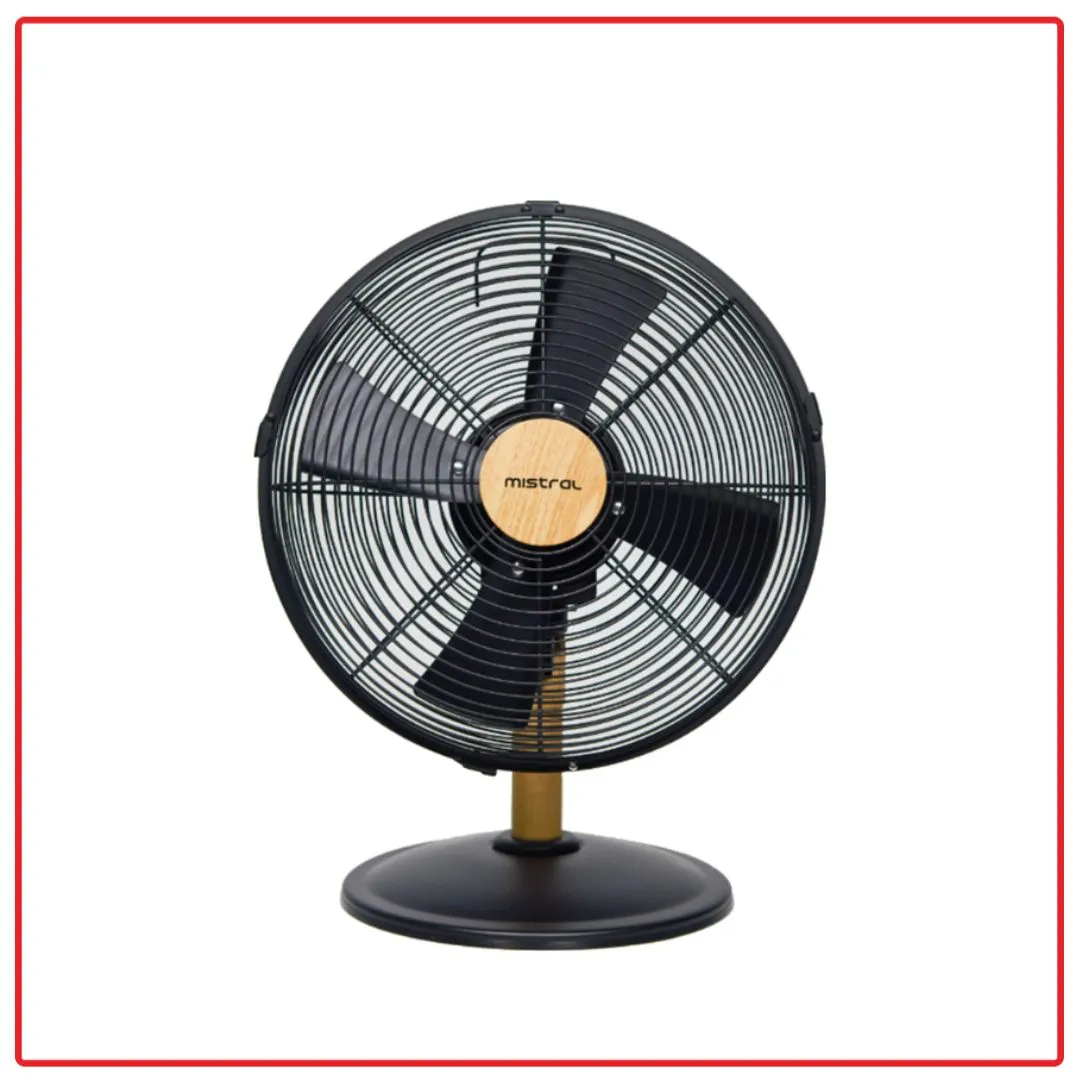 Mistral MTF1215M 12 Inch 3 Speed Rotary Switch Wooden Table Fan