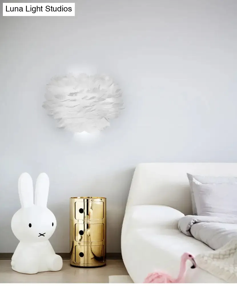 Modern Feather Wall Lamp: Stylish Ambient Lighting for Living Room & Bedroom Decor