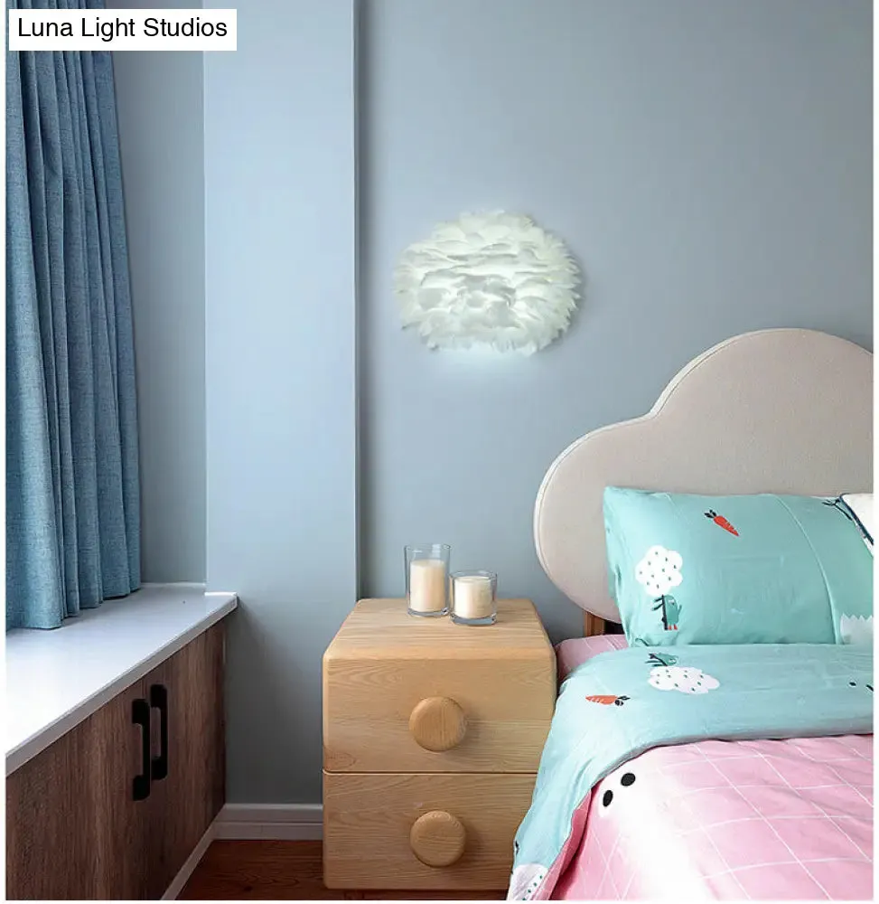 Modern Feather Wall Lamp: Stylish Ambient Lighting for Living Room & Bedroom Decor