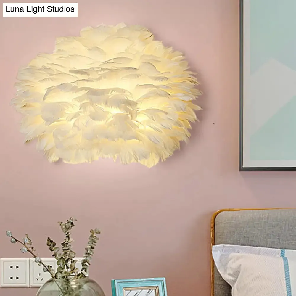 Modern Feather Wall Lamp: Stylish Ambient Lighting for Living Room & Bedroom Decor