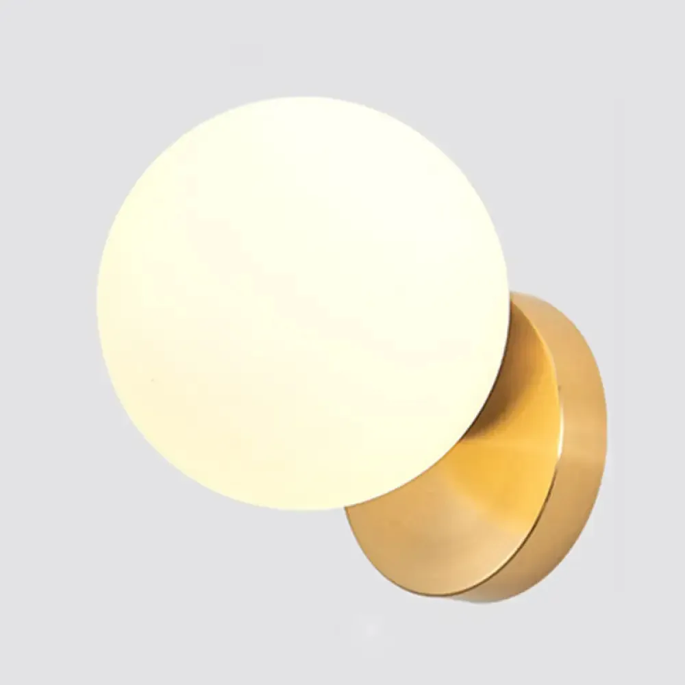 Modern Simplicity Wall Sconce: 1-Light Metal Wall Lamp with Glass Ball Shade