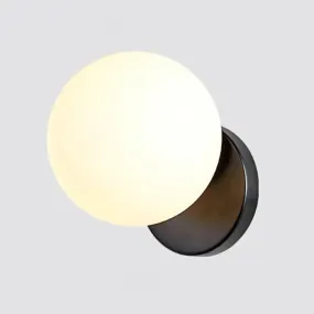 Modern Simplicity Wall Sconce: 1-Light Metal Wall Lamp with Glass Ball Shade