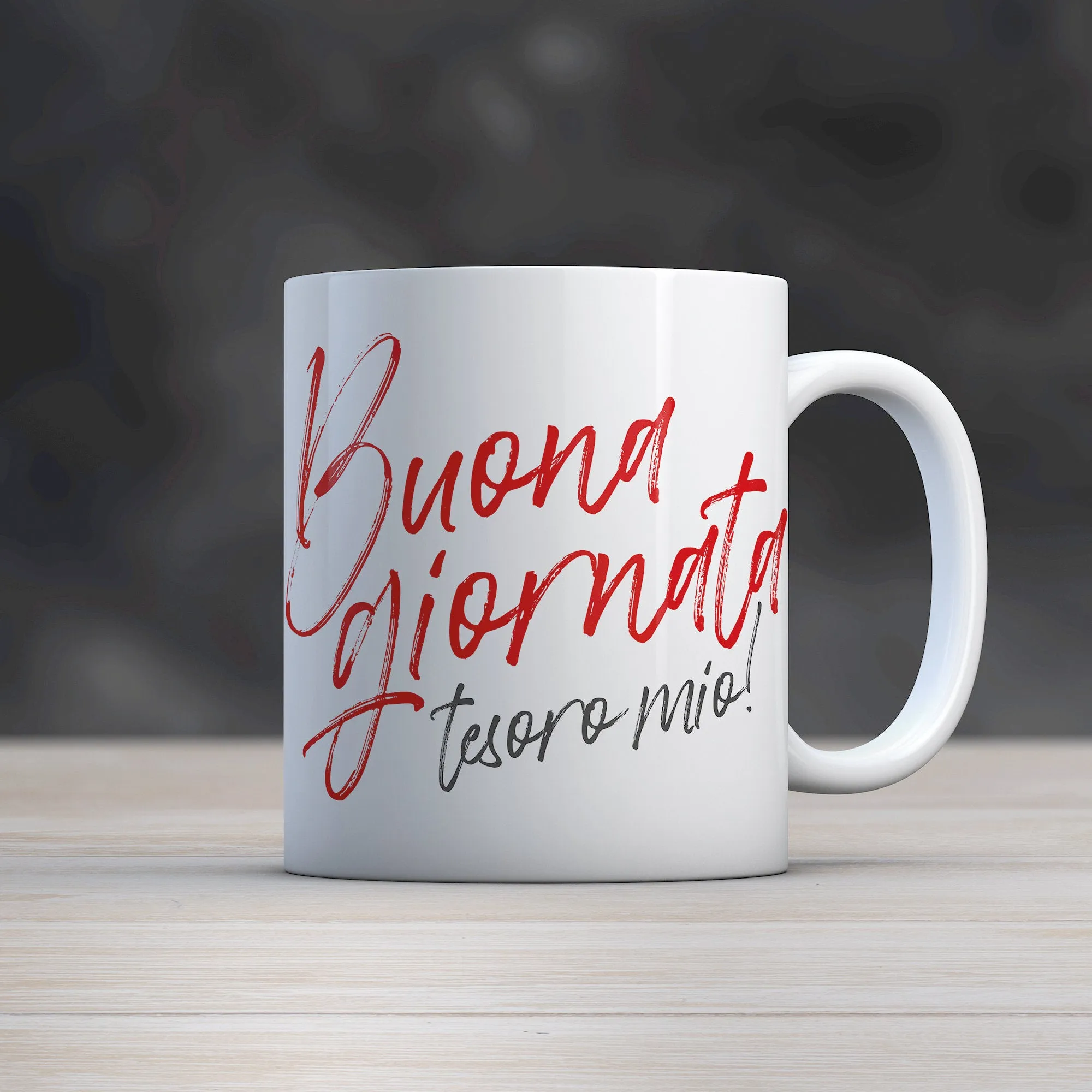 Mug "Buona giornata tesoro mio" con dedica personalizzata