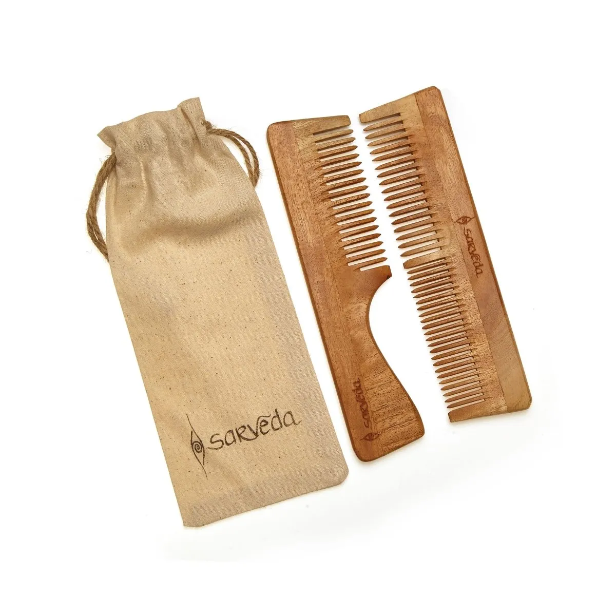 Neem Wood Comb with Anti-fungal & Anti-bacterial Properties for Healthy Hair and Scalp