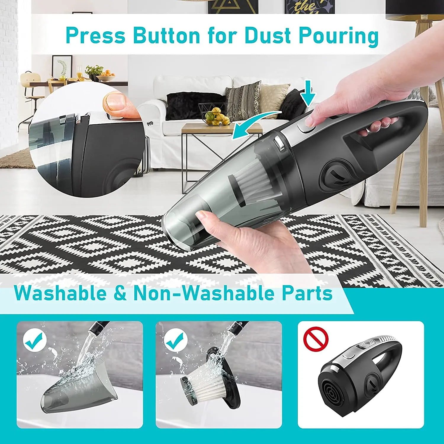 (NET) Handheld Car Vacuum Cleaner