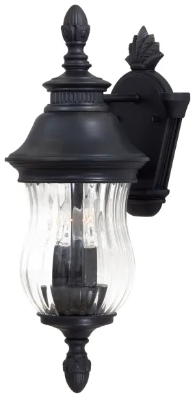 Newport 2-Light Wall Mount in Heritage & Mouth Blown Clear Optic Glass