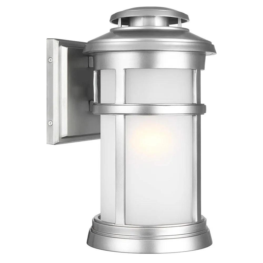 Newport Outdoor Wall Light Medium Antique Bronze, Brushed Steel