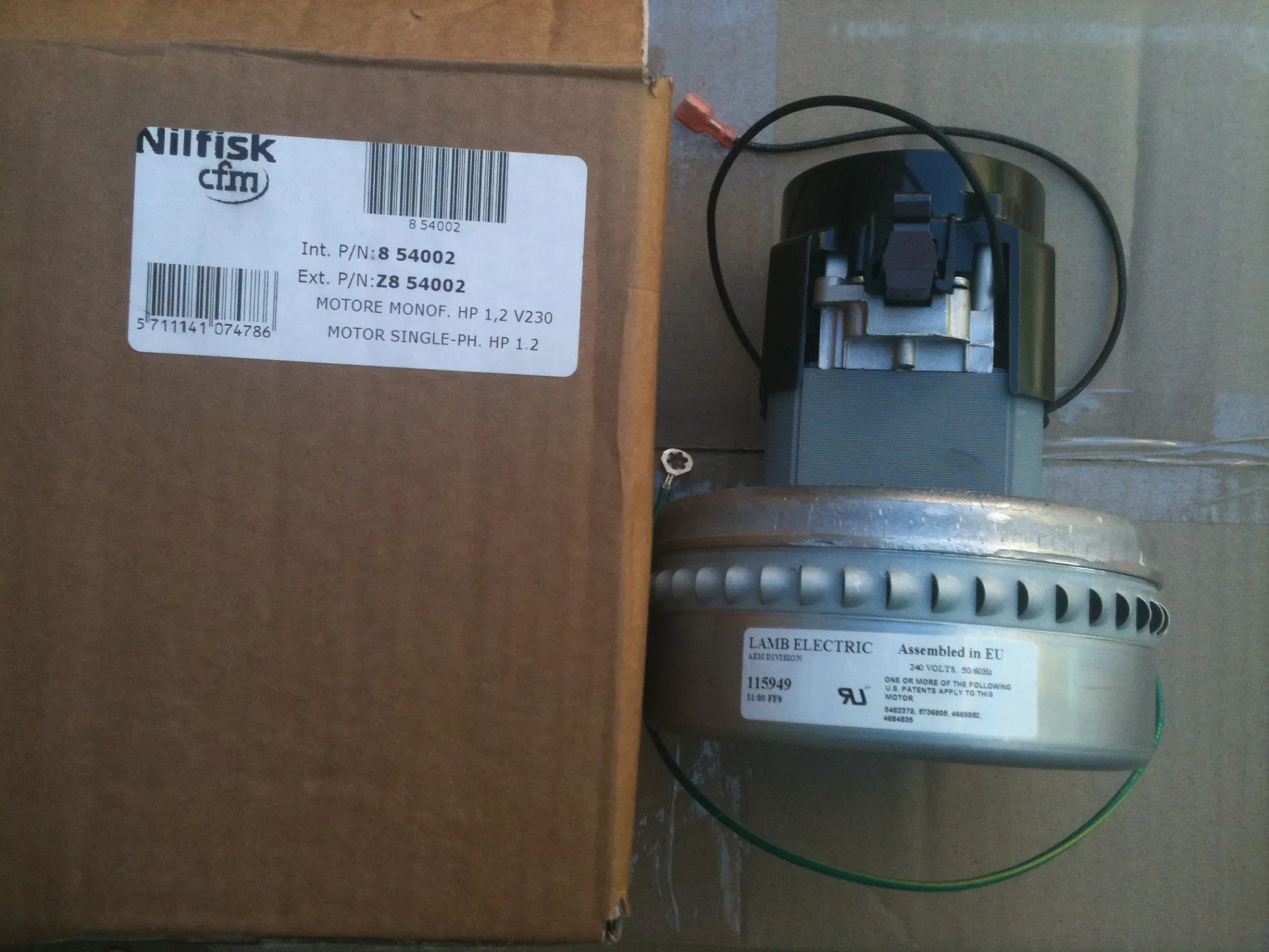 NilfiskCFM118 and NilfiskCFM127 Earthed 1000 Watt 230Volt Vacuum Motor Fan Unit