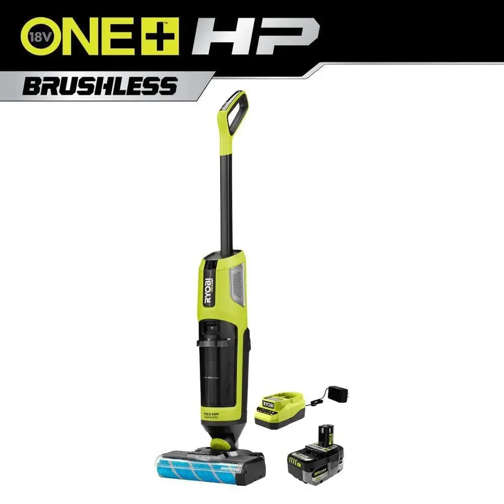 Open Box -  ONE  HP 18V Brushless Cordless Wet/Dry Stick Mop and Vacuum Kit with 4.0 Ah Battery and Charger