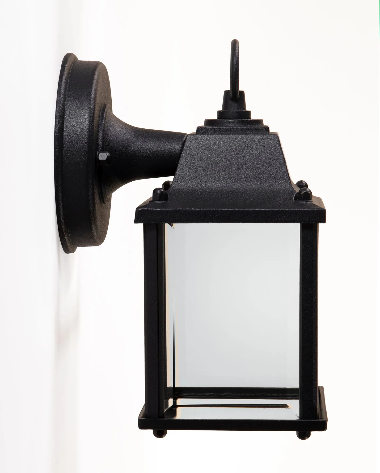 Outdoor Integrated LED Wall Porch Light, 800 Lumens, 3K, Wet Location, Black or White Finish with Beveled Glass