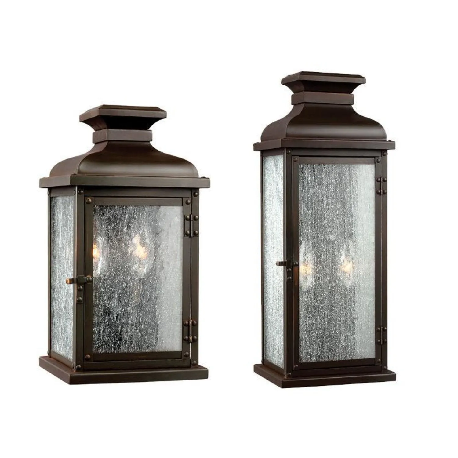 Pediment Small/Medium Wall Lantern E14 in Dark Aged Copper Elstead Lighting - ELS.FE-PEDIMENT