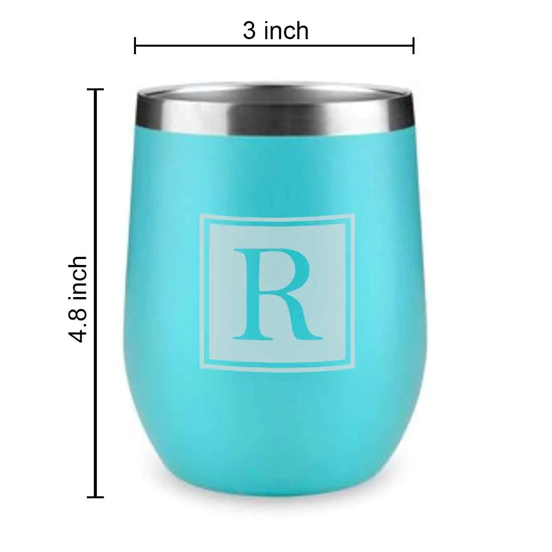 Personalised Small Coffee Tumbler for Travelling Engraved Stainless Steel Mug (350 ML) - Monogram