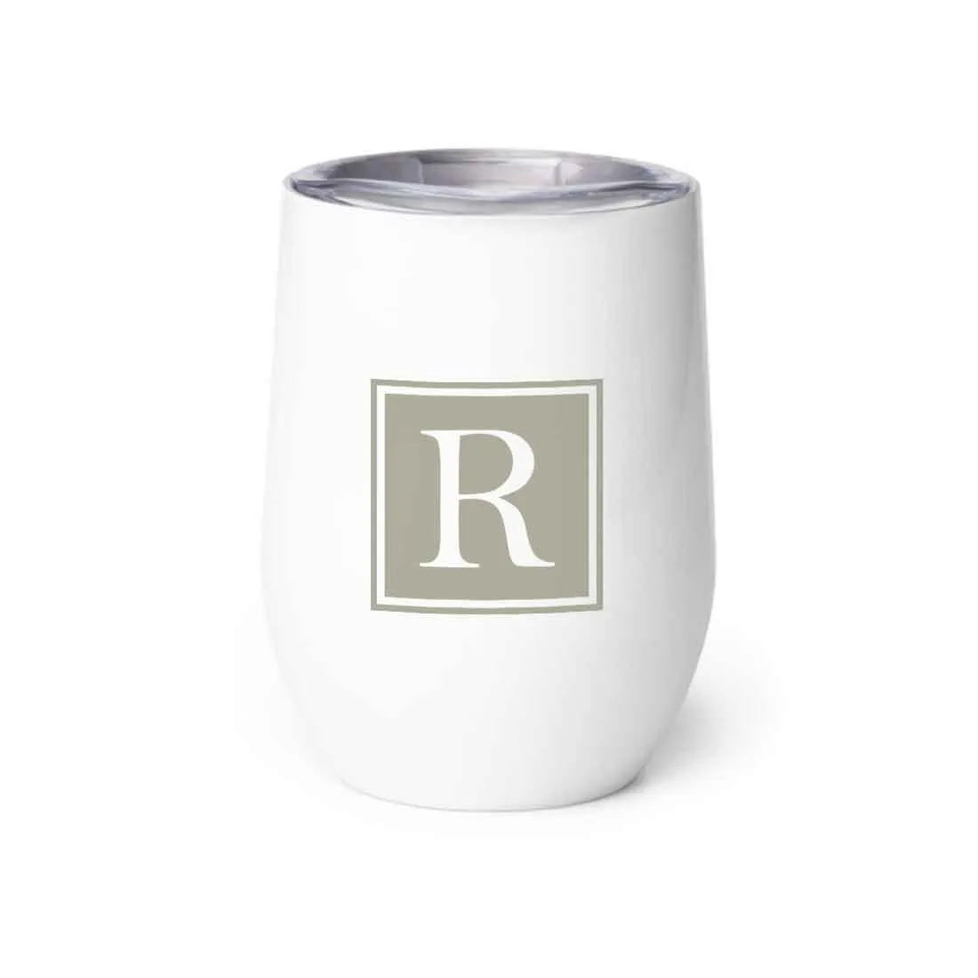 Personalised Small Coffee Tumbler for Travelling Engraved Stainless Steel Mug (350 ML) - Monogram