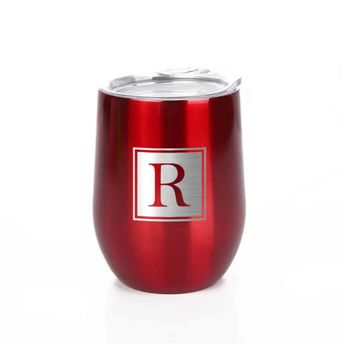 Personalised Small Coffee Tumbler for Travelling Engraved Stainless Steel Mug (350 ML) - Monogram