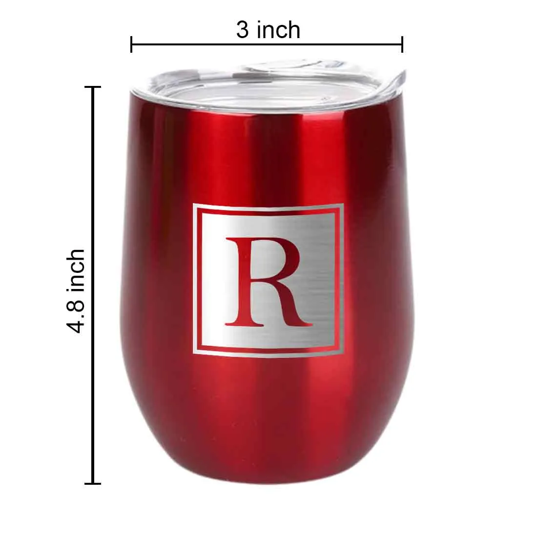 Personalised Small Coffee Tumbler for Travelling Engraved Stainless Steel Mug (350 ML) - Monogram