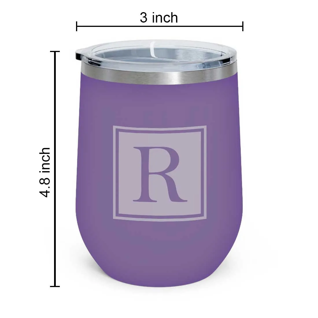 Personalised Small Coffee Tumbler for Travelling Engraved Stainless Steel Mug (350 ML) - Monogram