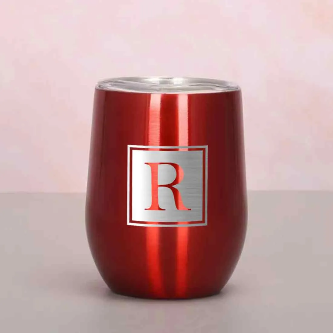 Personalised Small Coffee Tumbler for Travelling Engraved Stainless Steel Mug (350 ML) - Monogram