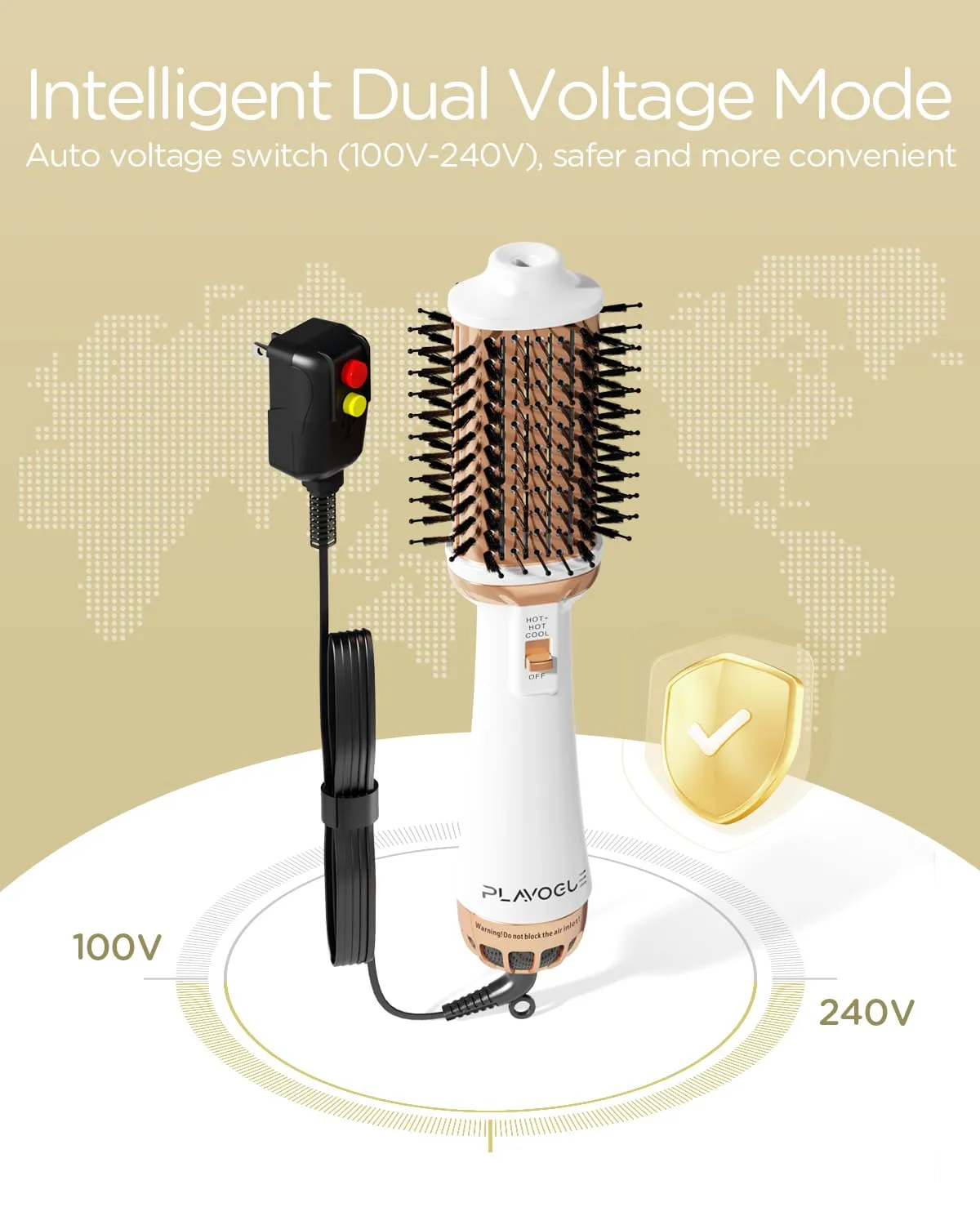 Plavogue 100 Million Negative Ionic Blow Dryer Brush Volumizer