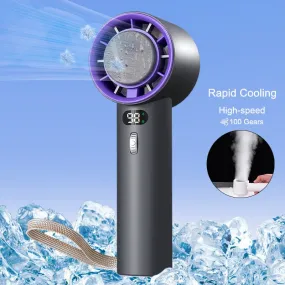 Portable Handheld Turbo Fan Cooling Semiconductor Refrigeration 3000mAh Battery Wind Speeds Adjustable Mini Personal Fan