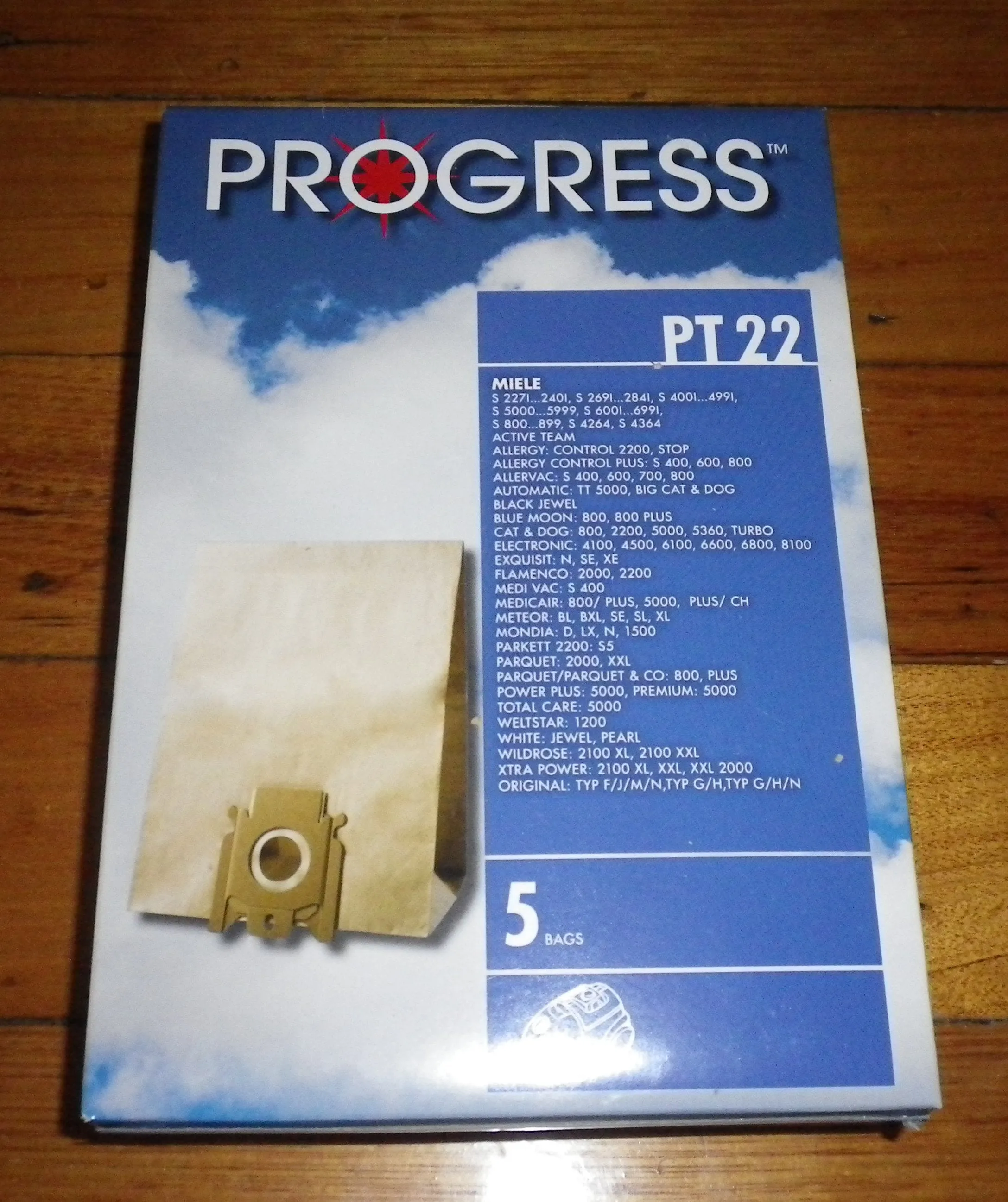 Progress Miele Compatible S227 - S290i Vacuum Cleaner Bags - Part No. PT22