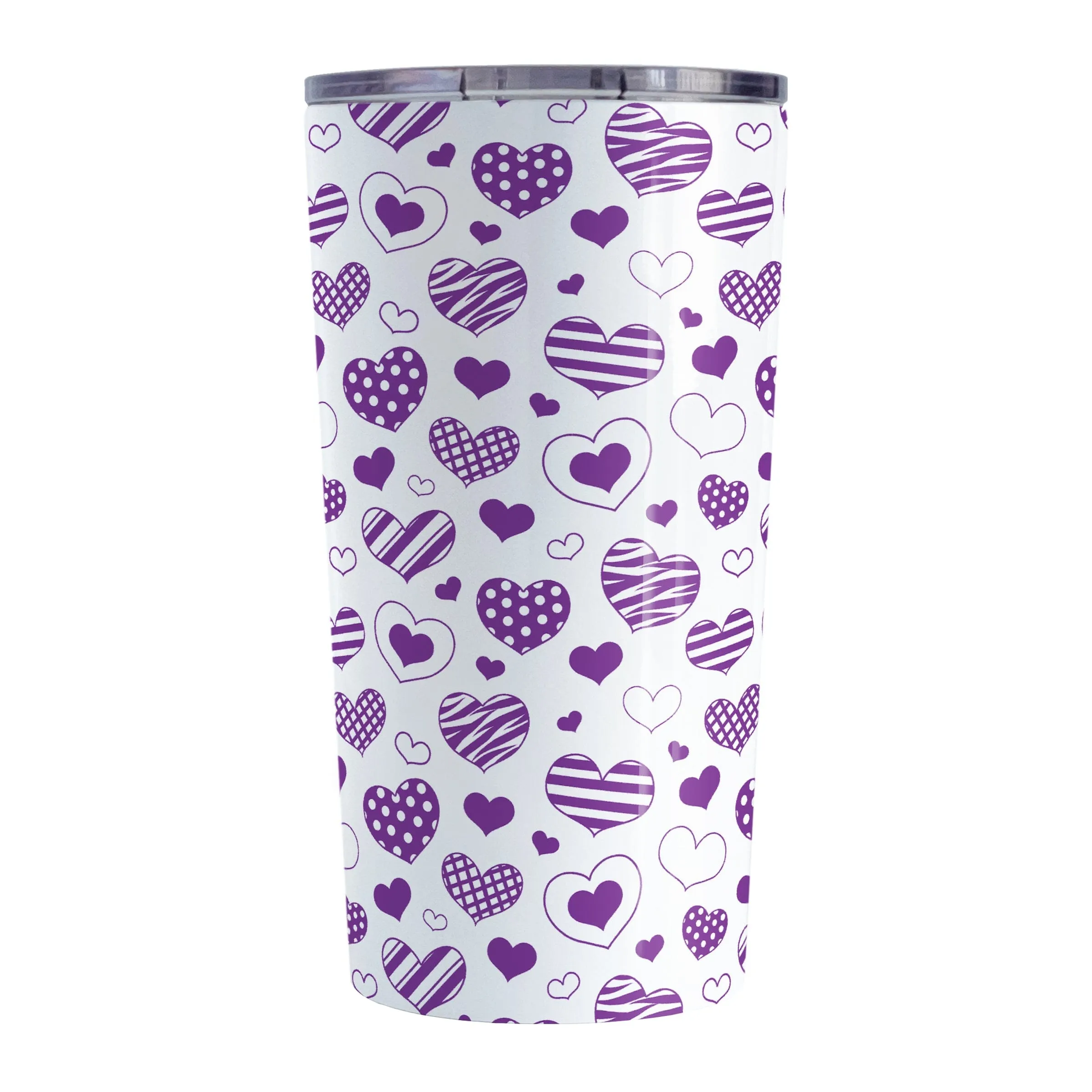 Purple Heart Doodles Tumbler Cup