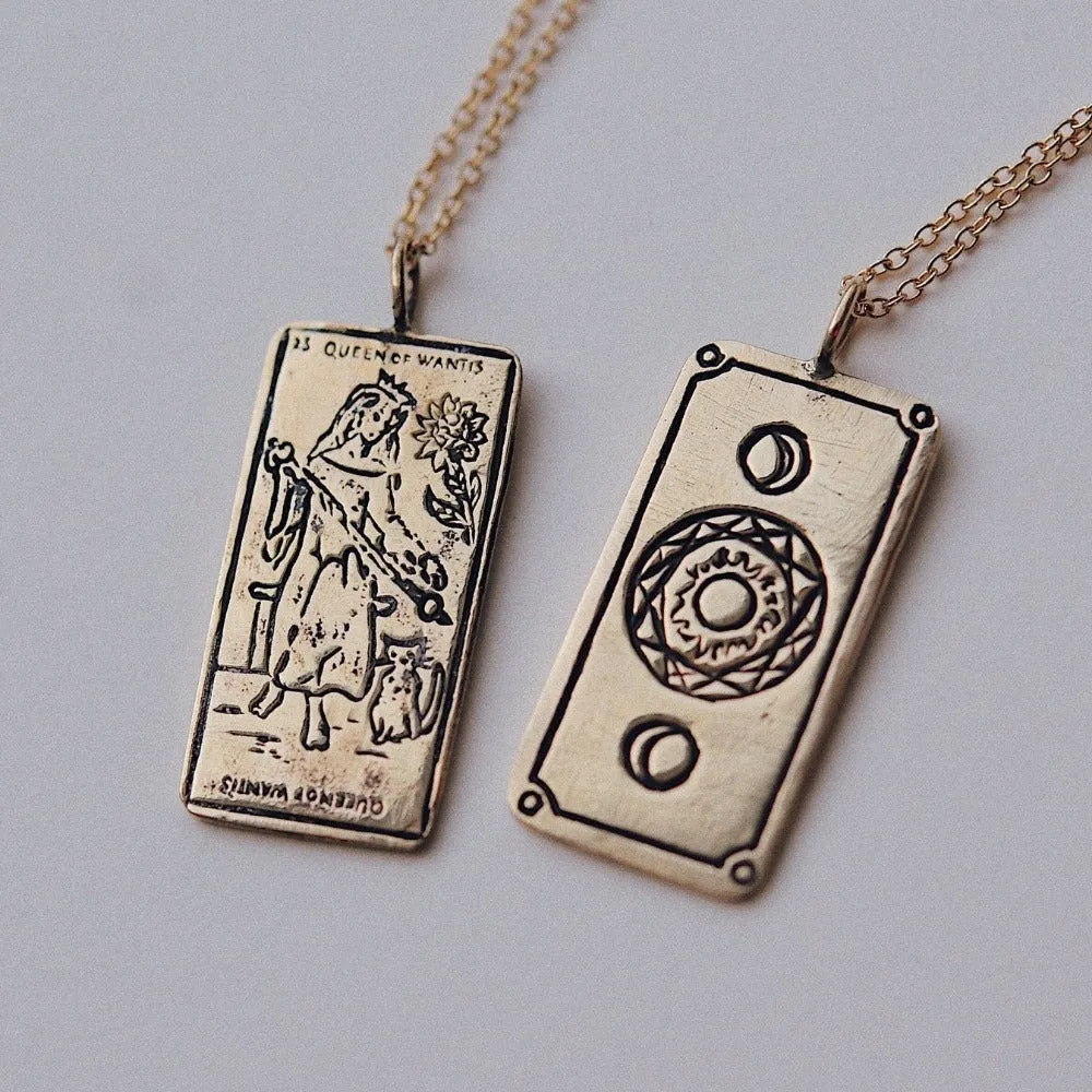 Queen of Wands Tarot Card Necklace