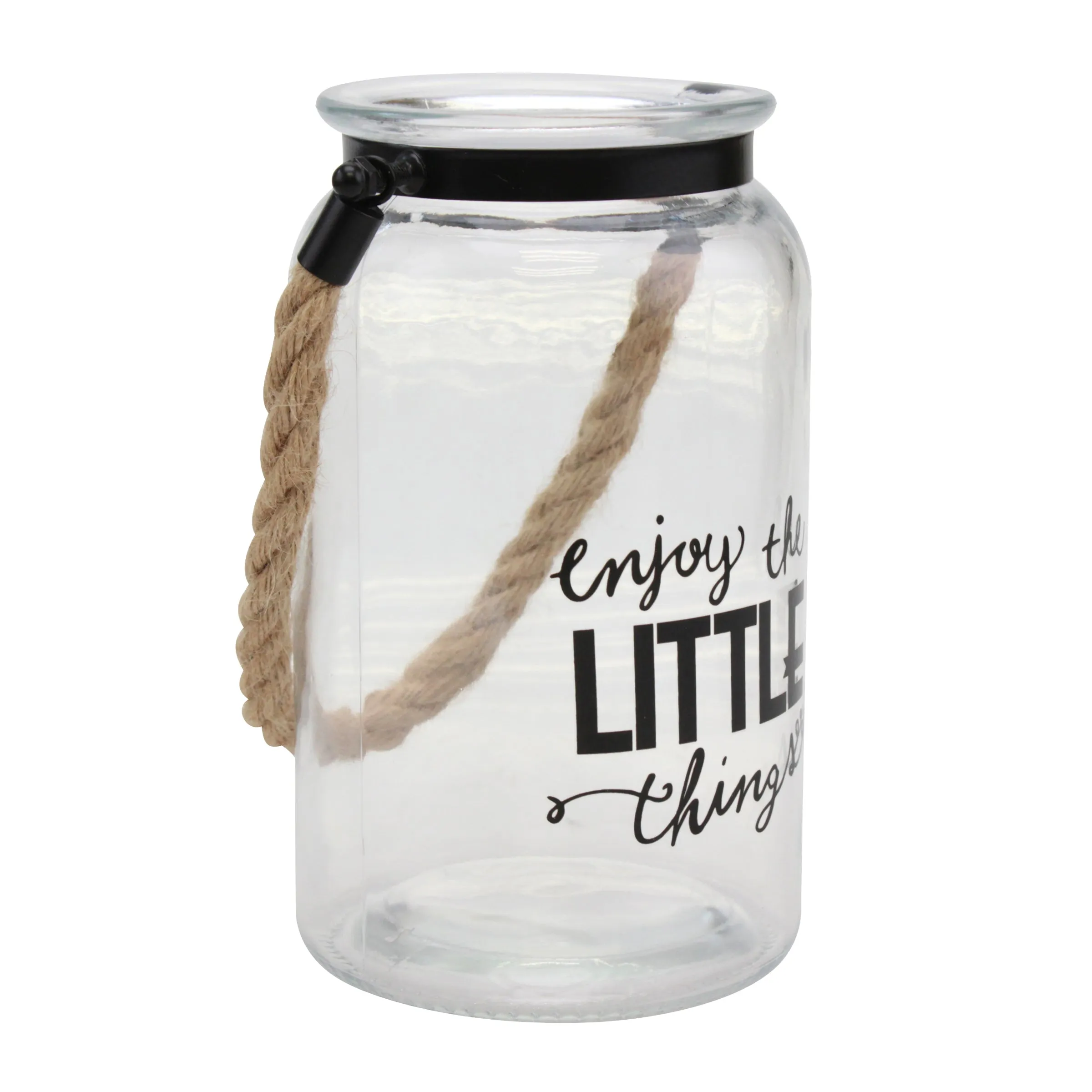 "Enjoy The Little Things" Decorative Glass Candle Lantern