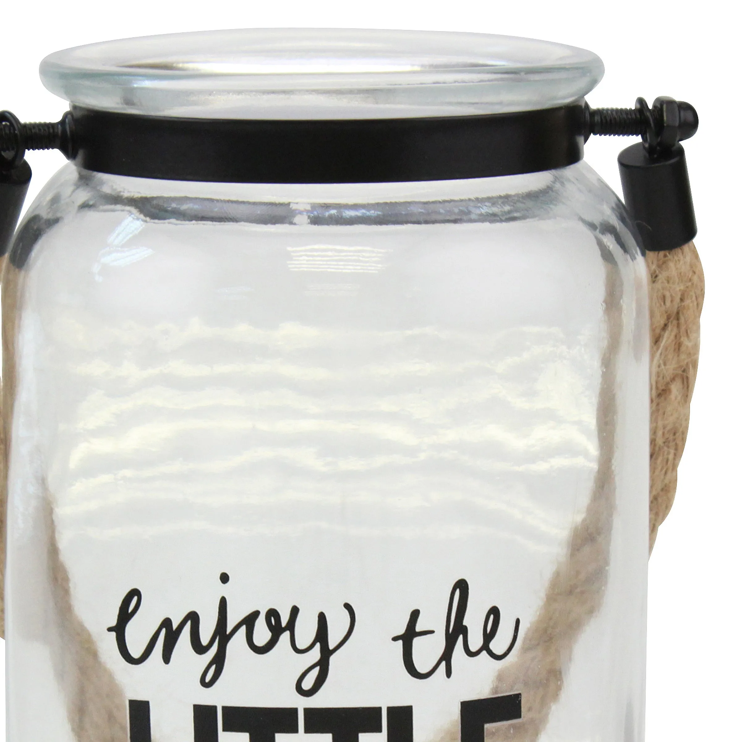 "Enjoy The Little Things" Decorative Glass Candle Lantern