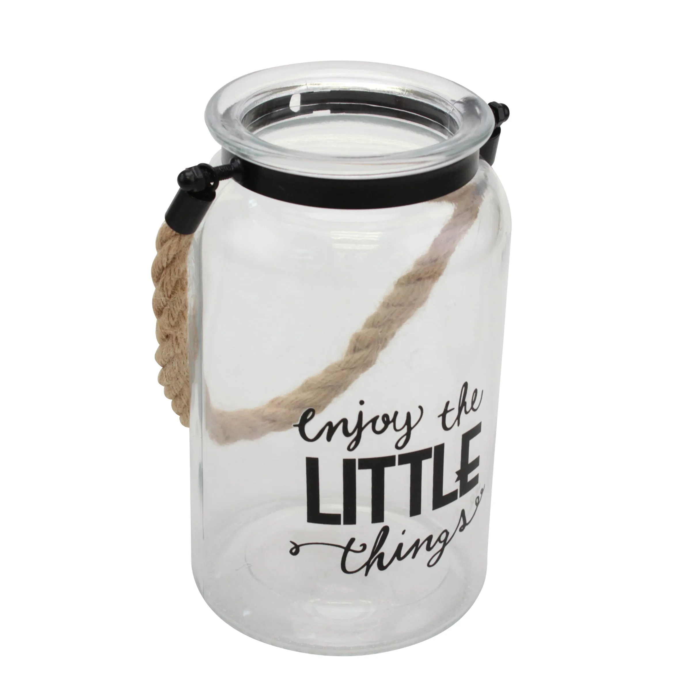 "Enjoy The Little Things" Decorative Glass Candle Lantern