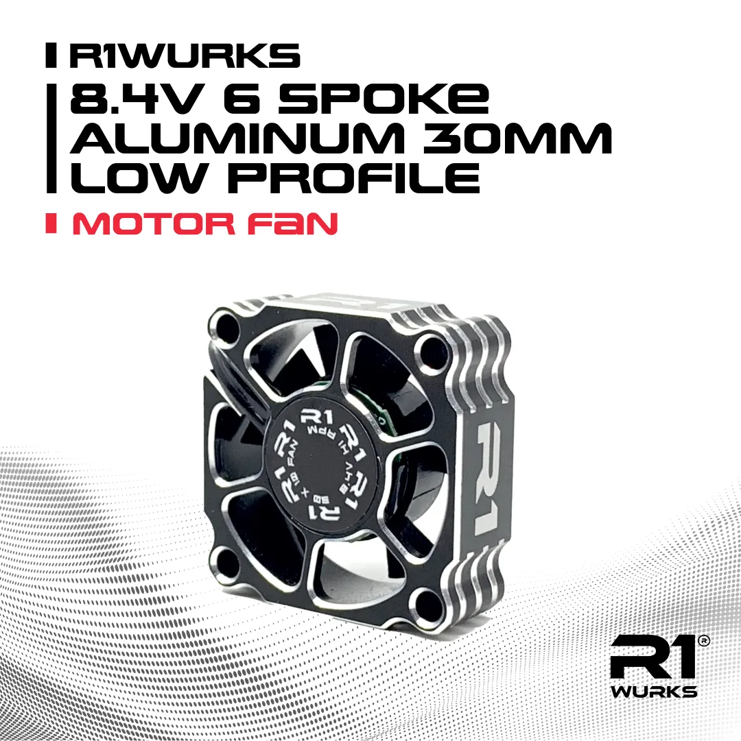 R1WURKS 8.4V 6 Spoke Aluminum 30mm Low Profile Motor Fan 060026