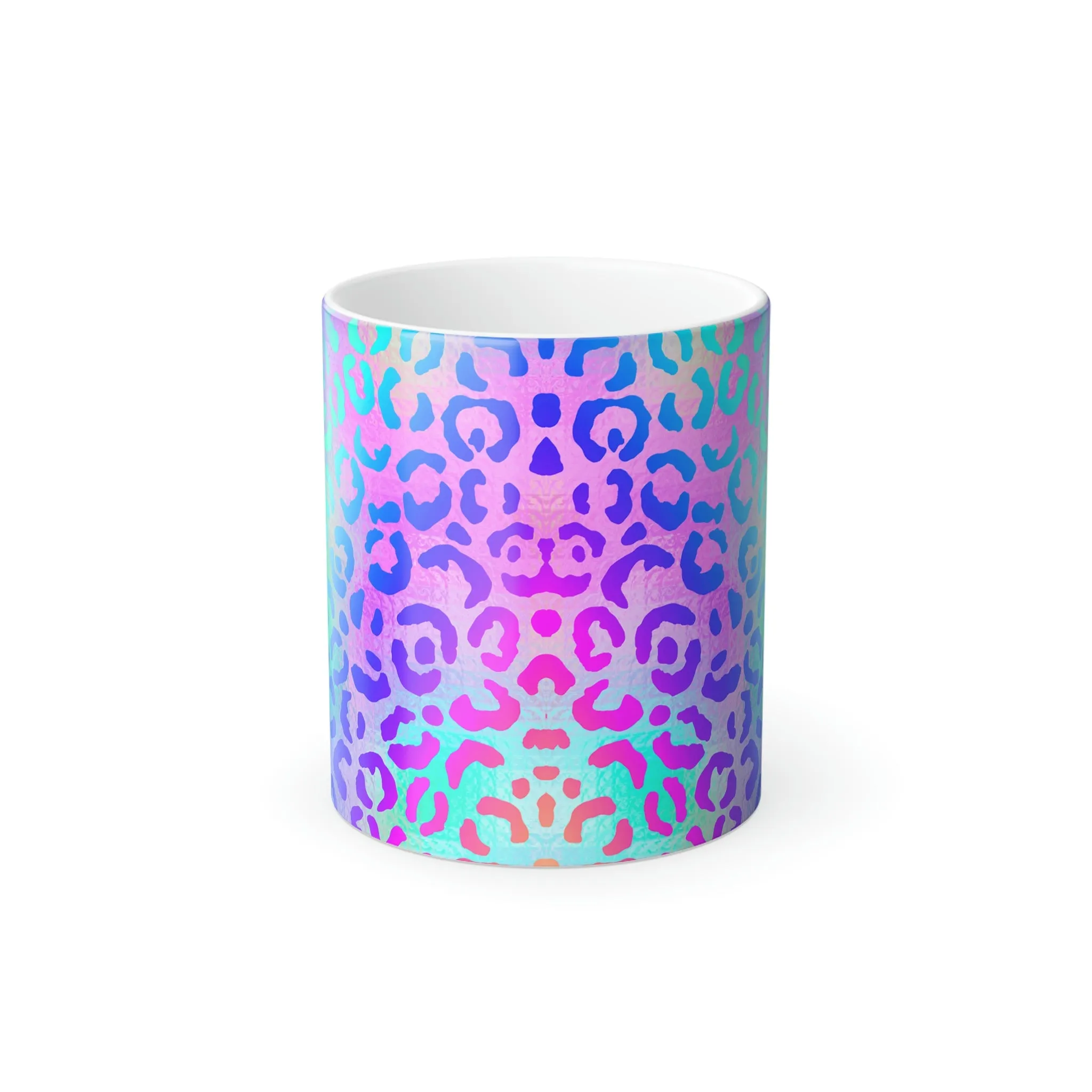 Rainbow leopard print 11oz Color Morphing Mug