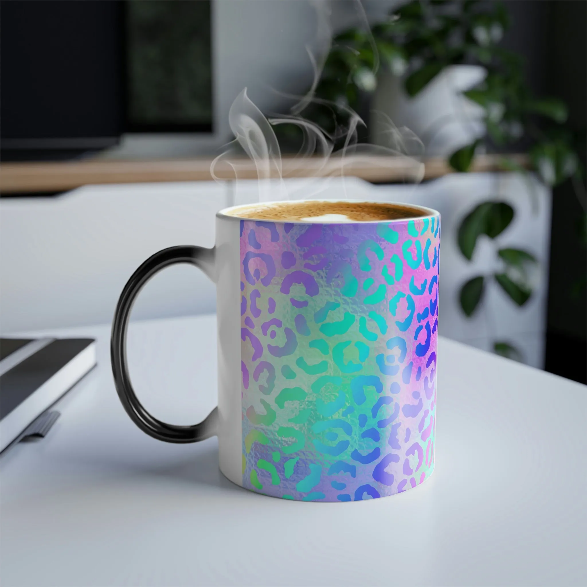 Rainbow leopard print 11oz Color Morphing Mug