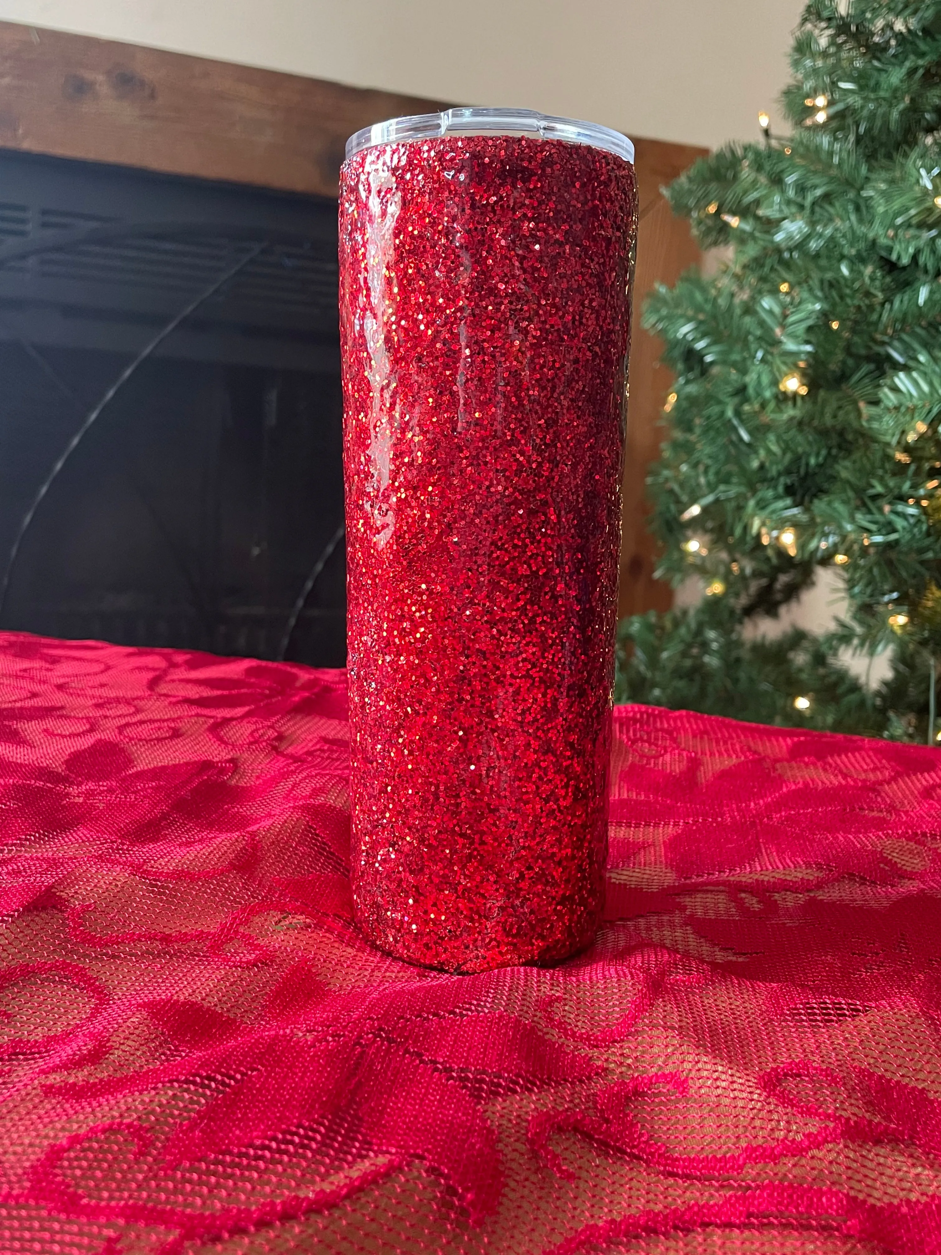 Red Glittered Tumbler