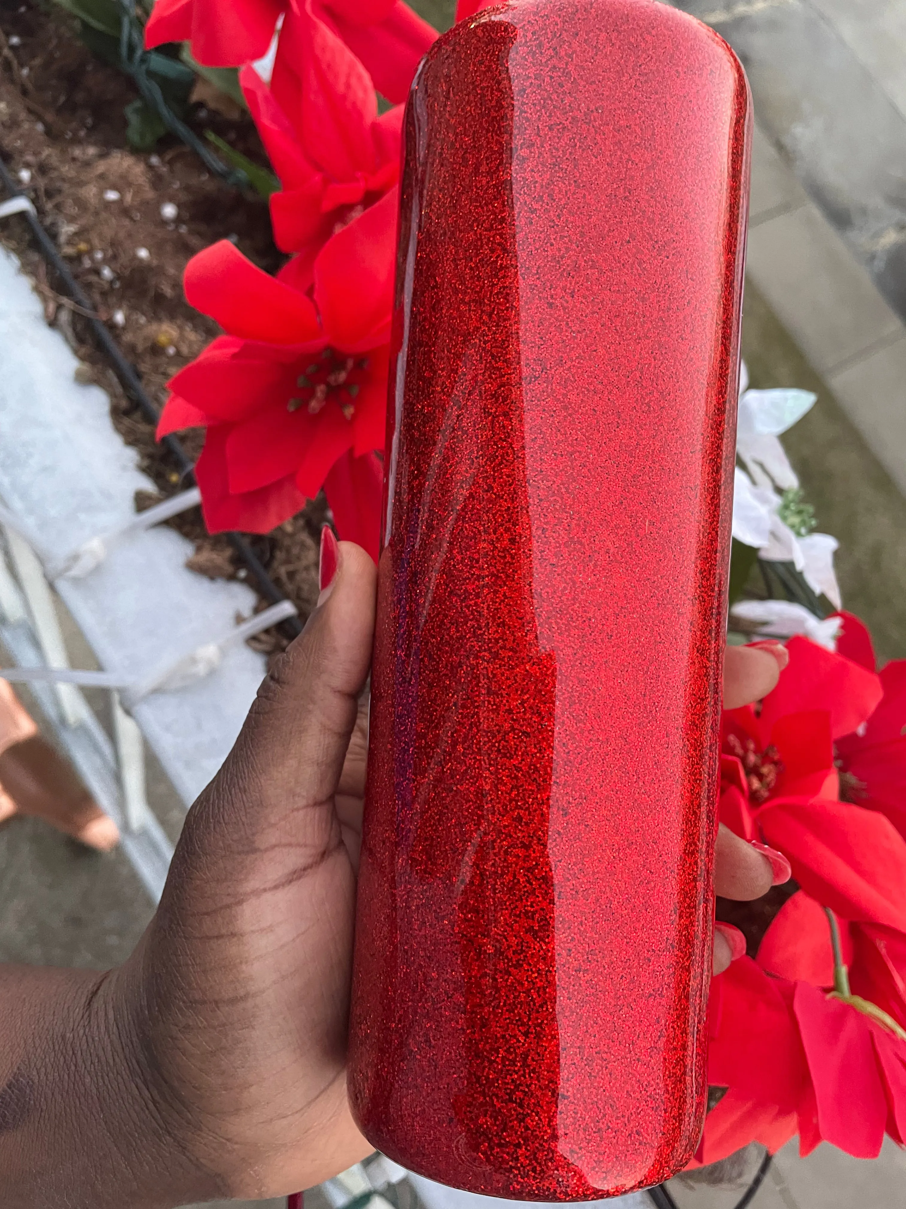 Red Glittered Tumbler