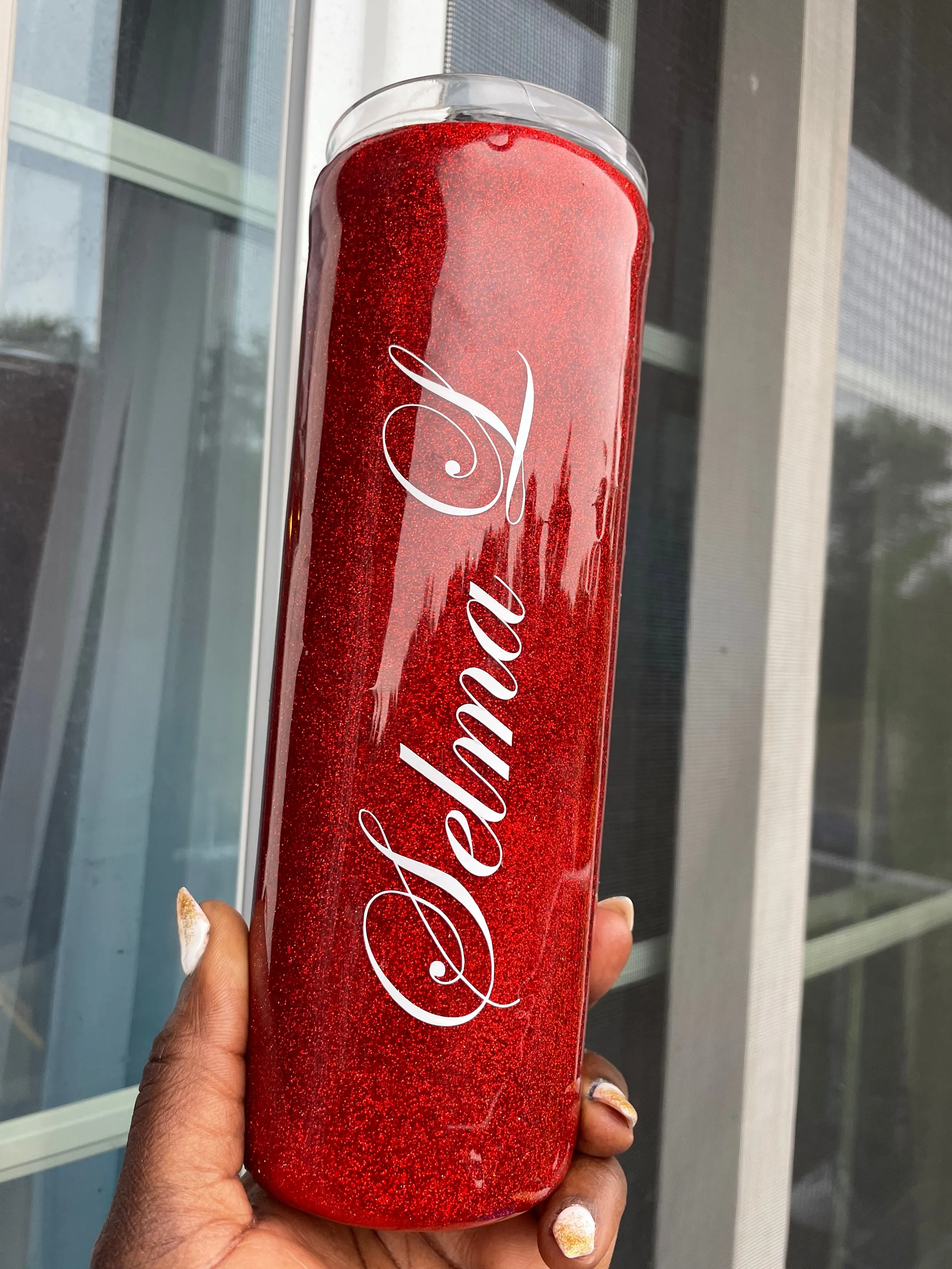 Red Glittered Tumbler