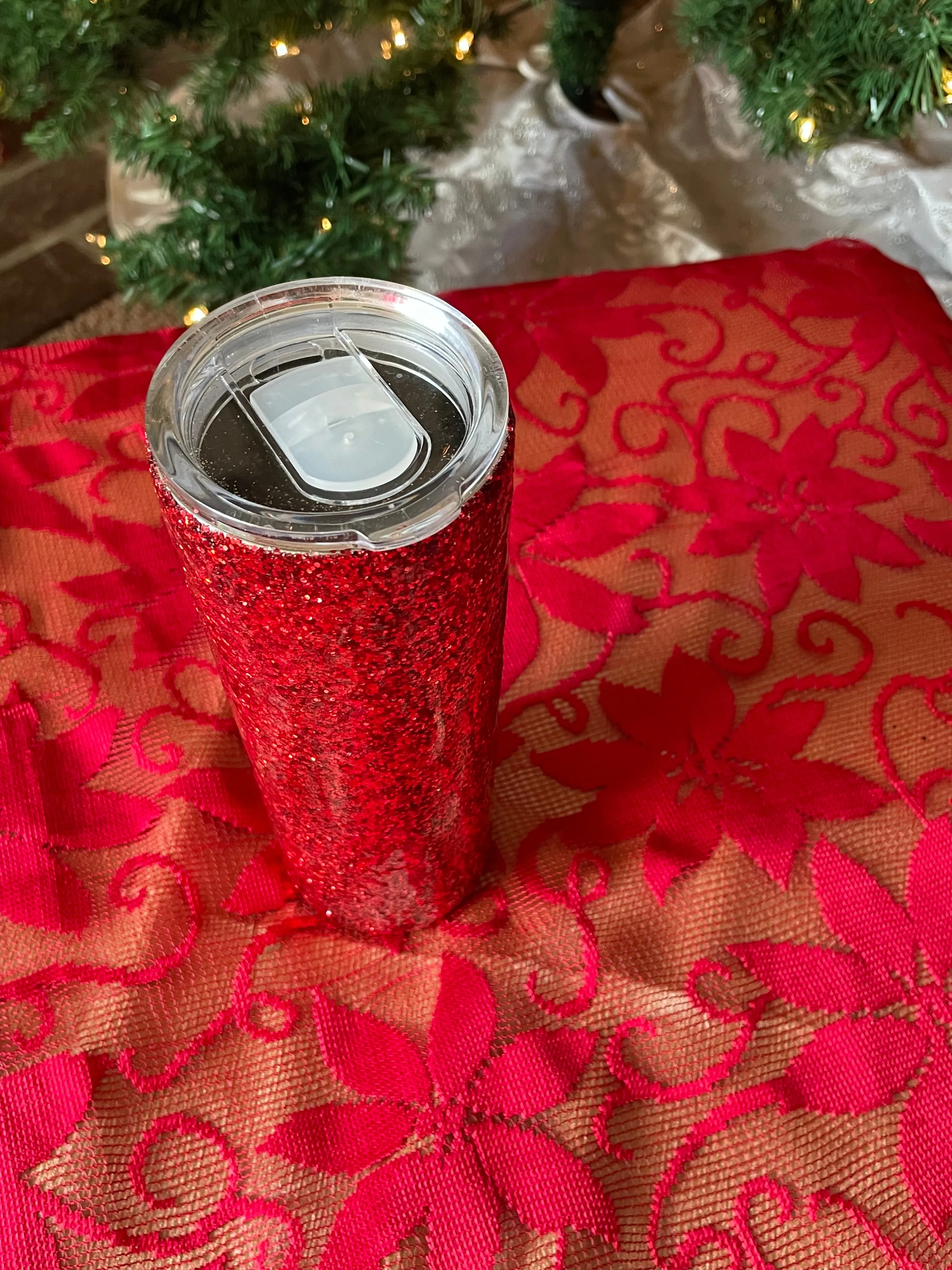 Red Glittered Tumbler