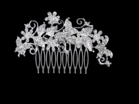 Romantic Charming Floral Bridal Hair Combs Wedding Hair Jewelry for Women Silver Color Crystal Brides Hair Accessories