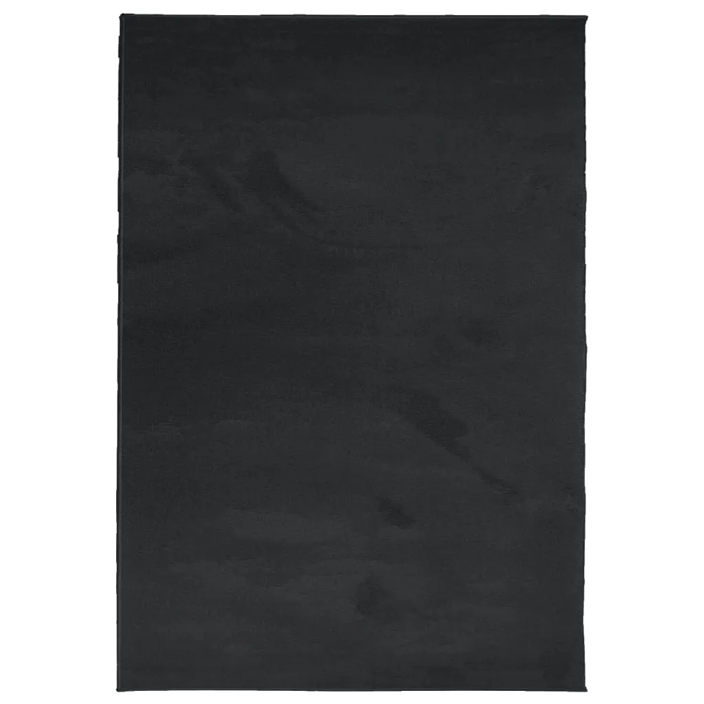 Rug OVIEDO Short Pile Black 140x200 cm