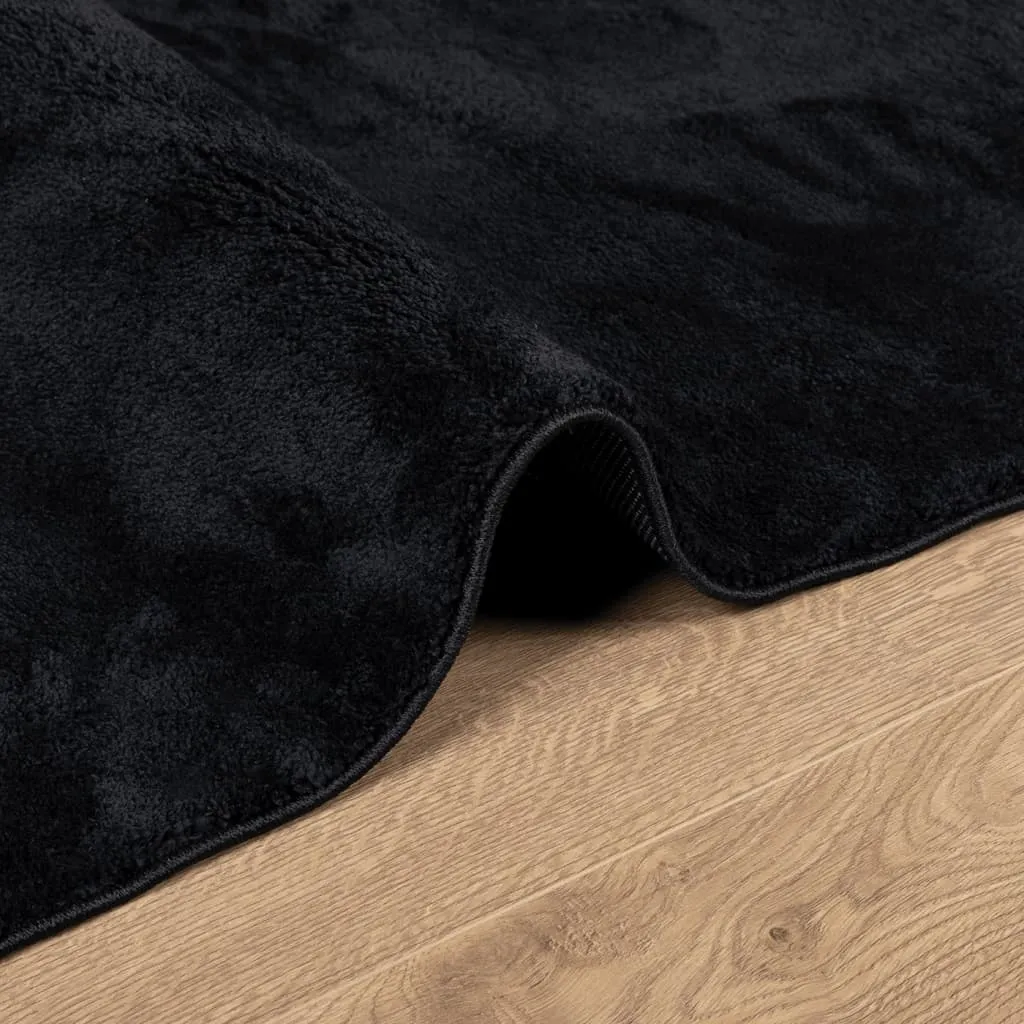 Rug OVIEDO Short Pile Black 140x200 cm