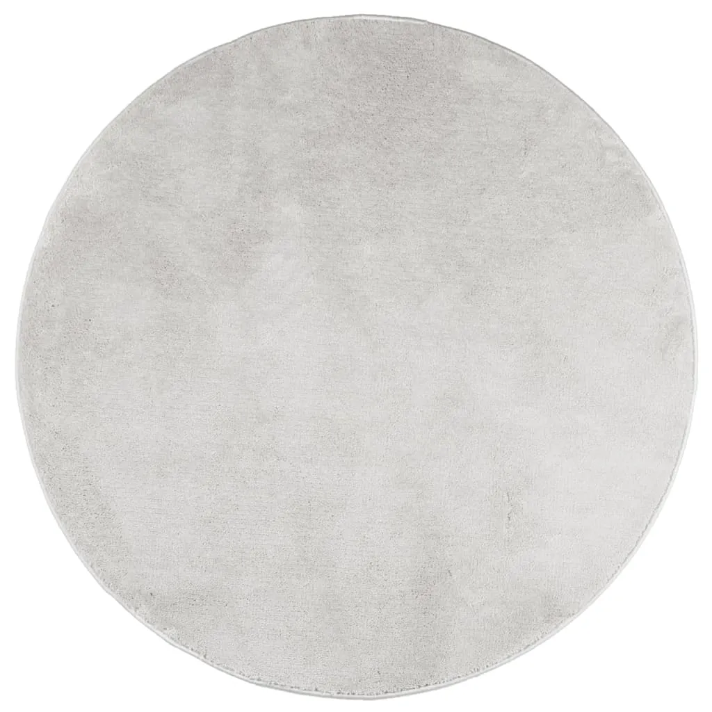 Rug OVIEDO Short Pile Grey Ø 100 cm