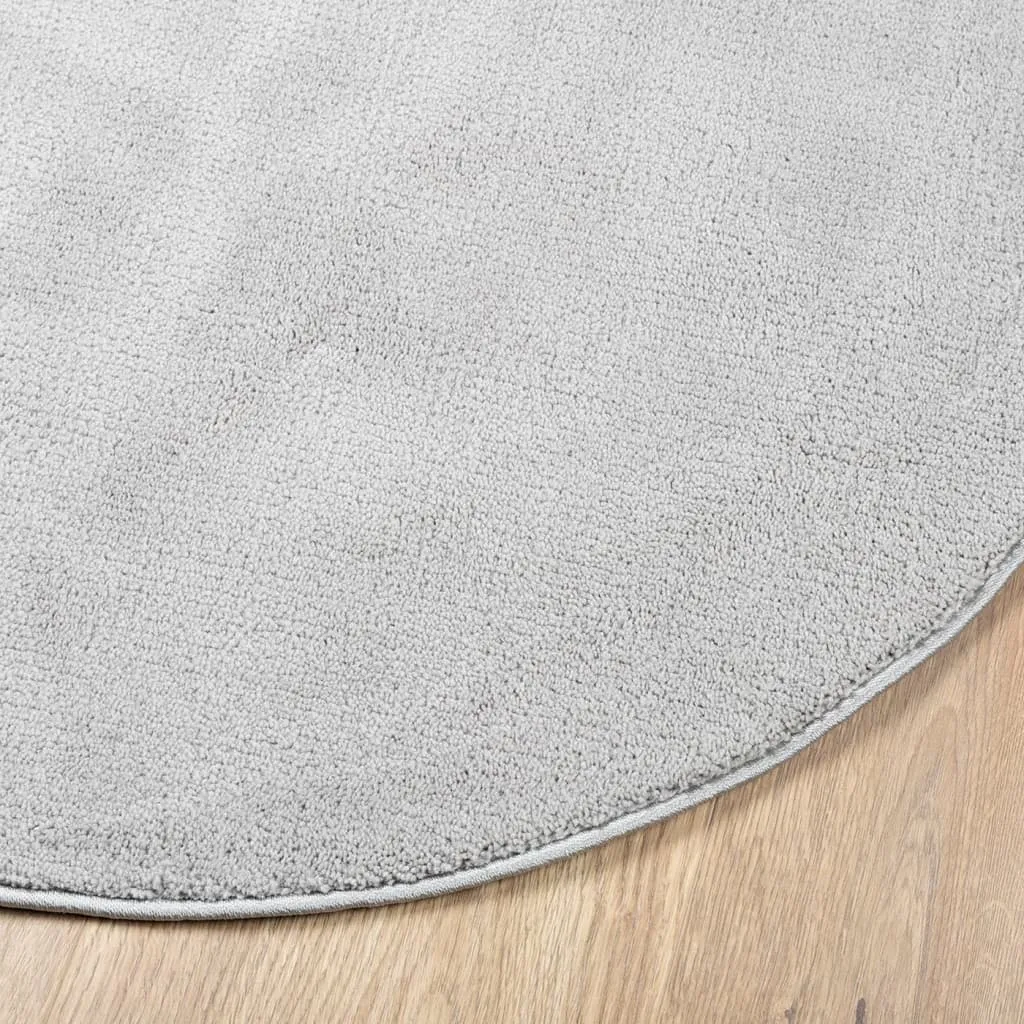 Rug OVIEDO Short Pile Grey Ø 100 cm