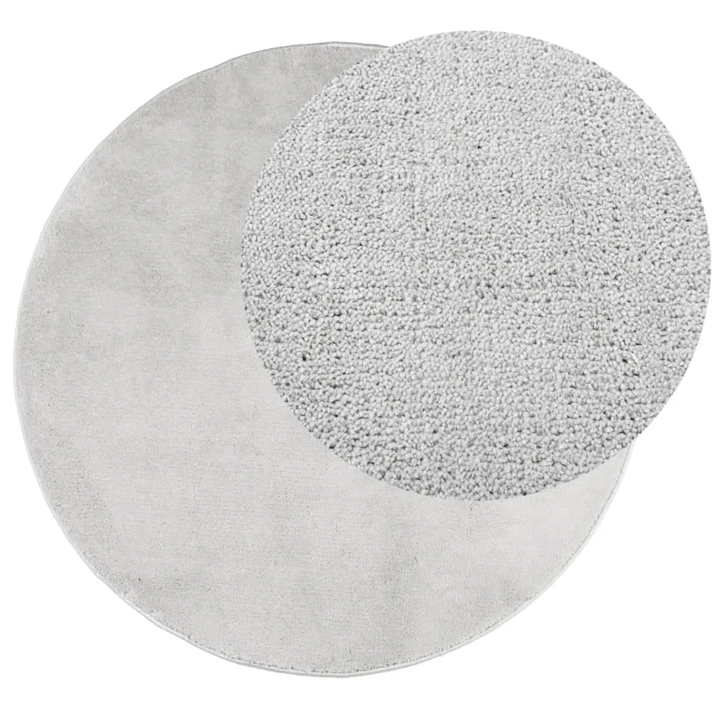 Rug OVIEDO Short Pile Grey Ø 80 cm