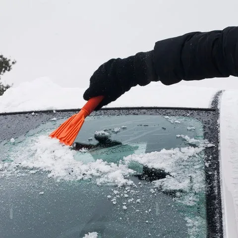 Shuttsco Snow Rake with Adujstable 20"-37" Telescoping Aluminum Handle, Ice Scraper, and Sure Grip Handle - Gentle Snow Removal Tool for SUVs and Minivans - Removes Snow from Vehicle Roofs, Hoods, Trunks - Made in USA