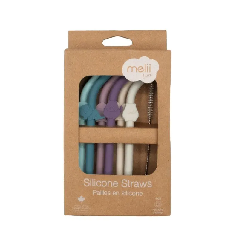 Silicone Animal Straws with Cleaning Brush