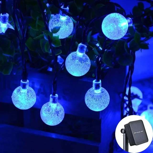 Solar Crystal Globe LED String Lights 60 LED 8 Lighting Modes IP65 Fairy Light Christmas Garland For Garden Party Decor 1pc/2pcs